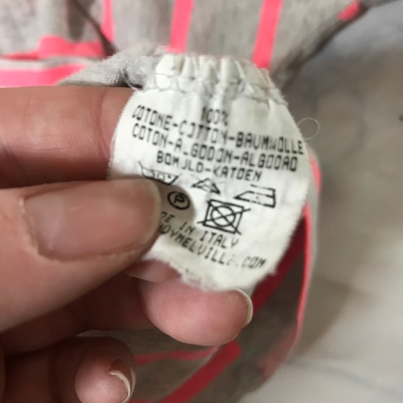 Brandy Melville Grey & Neon Pink Striped Blouse - Picture 3 of 5